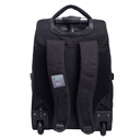 L'avvento Laptop Trolley Backpack Bag Up to 15.6" Laptop , Nylon and PU Material with Multi Pockets and Wheel Cover, And Strasp holder - Black