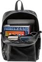 RAHALA GLD-1811-112 15.6-Inch Multi-Pockets Leather Unisex Backpack Bag, BLACK
