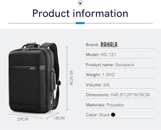RAHALA Laptop Backpack KG-121 Black.