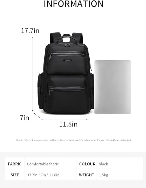 Rahala BNG124 Business-Casual Travel Water Resistant 15.6-Inch Laptop Backpack