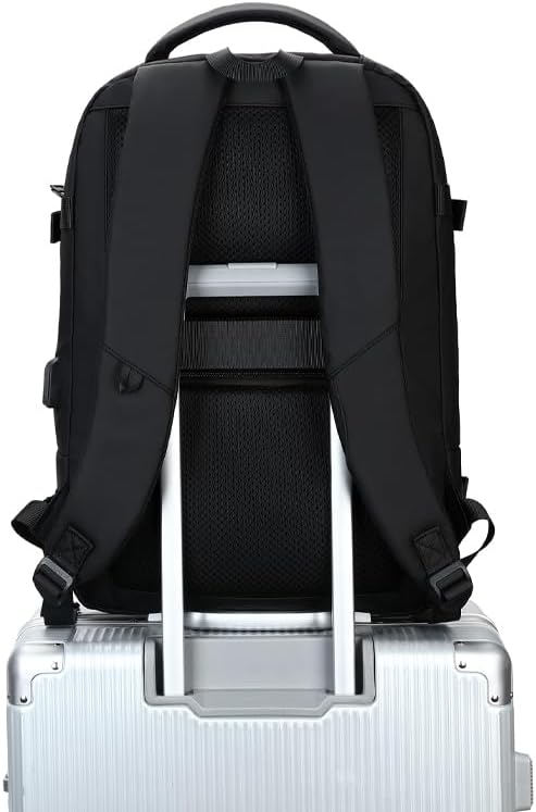 Rahala Backpack for Men 20L Office Travel Backpack Casual Laptop Bag with 15.6-inch Laptop Pocket Water-resistant Multi-pockets Large Capacity College Backpack EF91M-Black