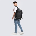 Rahala Backpack for Men 20L Office Travel Backpack Casual Laptop Bag with 15.6-inch Laptop Pocket Water-resistant Multi-pockets Large Capacity College Backpack EF91M-Black