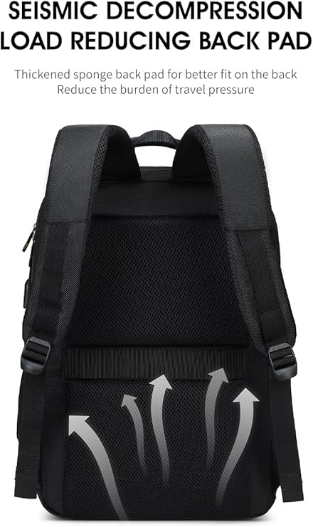Rahala Backpack for Men Women 15.6-inch Laptop Bag-RAL 801-Black
