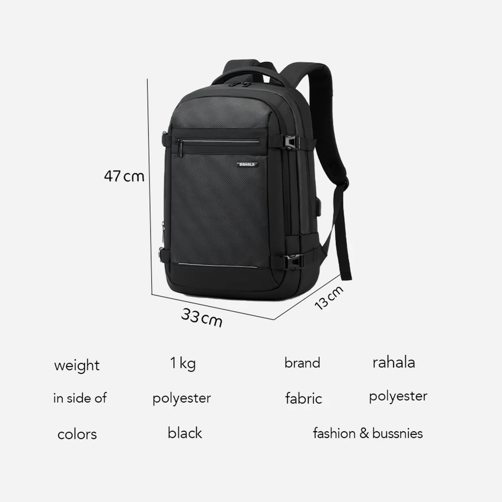 Rahala EF92M Business Casual Travel Water Resistant 15.6-inch Laptop Backpack (Blue)