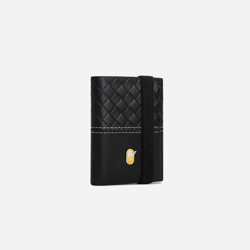 Rahala RA102 Men's Woven Leather Trifold Wallet 