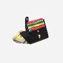 Rahala RA107 Men's 4-sided Bifold Leather Cardholder (Black)