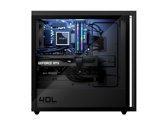 21C2 - OMEN by HP 40L Gaming Desktop PC Hana LiquidCooled RTX3080 aRGB 2x8 RightProfile