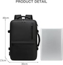 Rahala- RA1904-Black Casual Laptop Travel Bag, Waterproof Backpack with USB Charging Port for Men an