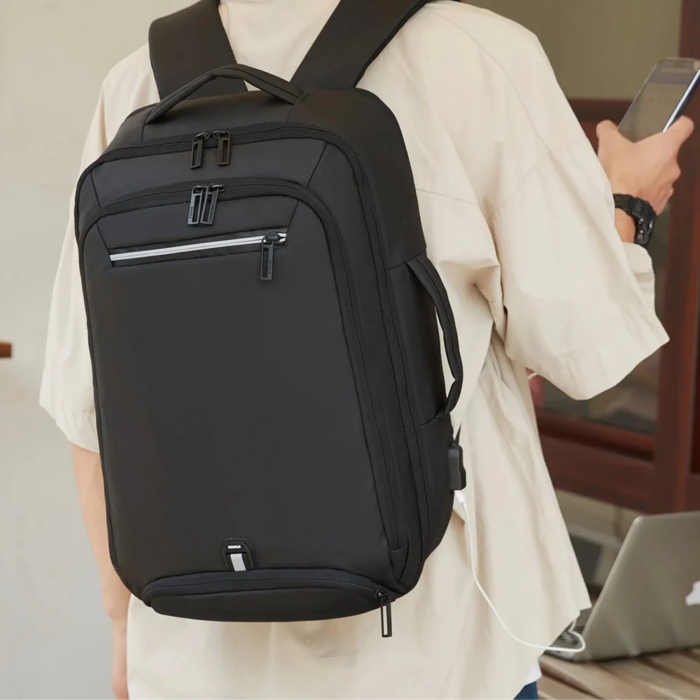 Rahala- RAL5306-Black bags for men backpack for men bags for school laptop backpack - Expandable - W