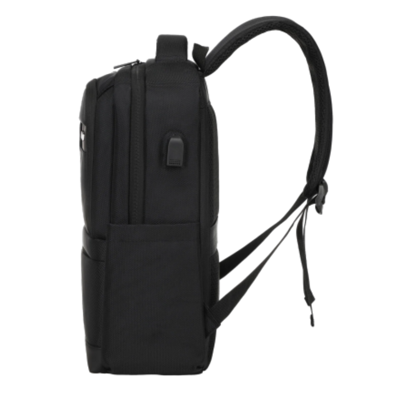Rahala-Rl-502- Black 15.6-Inch Laptop Large Capacity Waterproof Business USB Charging Backpack.
