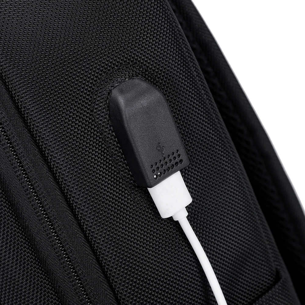 Rahala-Rl-503 -Black Laptop Bag Expandable 15.6-inch Travel Waterproof Business Backpack USB.