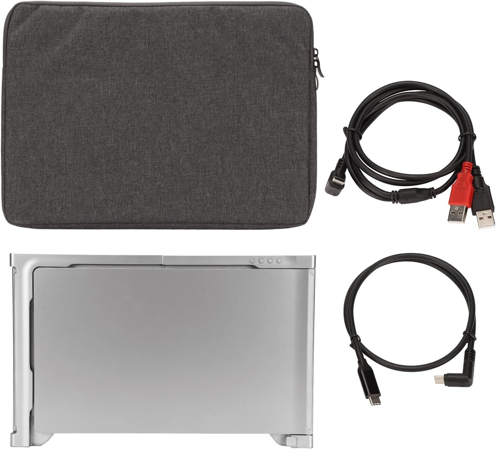 Triple Laptop Screen Extender, 14'' Dual Portable Extended Monitor (Windows & MacBook), Plug & Play, 1080P USB-C Travel Display w/Kickstand, Tri Screen Monitor for 14-16'' Laptop