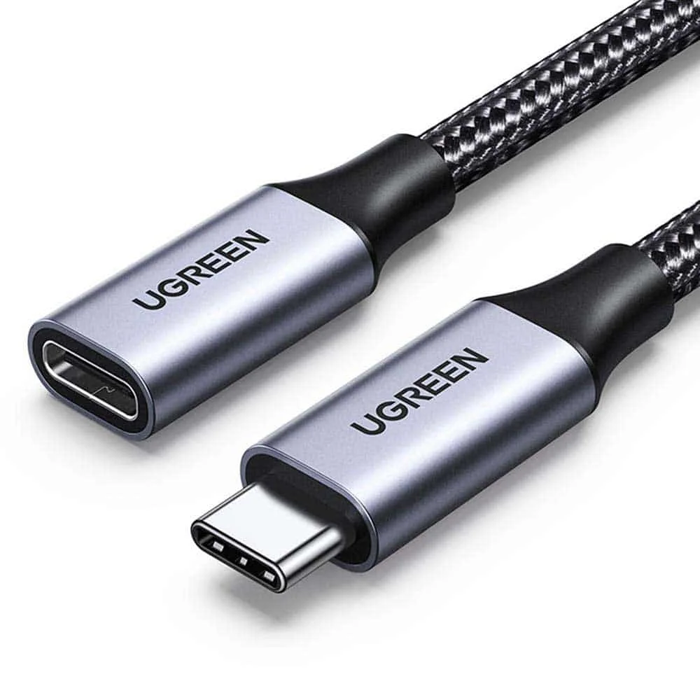 UGREEN  30205   USB-C Male to USB-C Female Gen Alu Case Braided Extension Cable 1m (Dark gray)