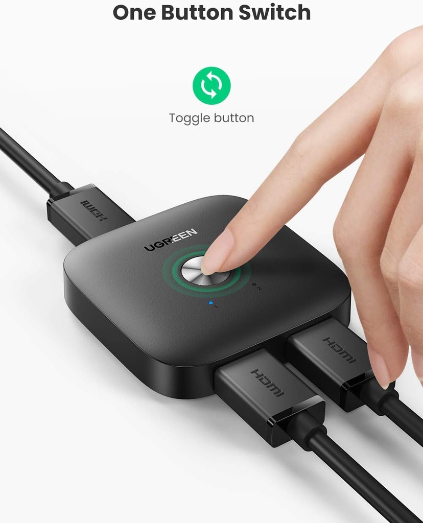 Ugreen HDMI- 2 in puts HDMI Switcher 2 In 1 Out 4Kx2K-60HZ