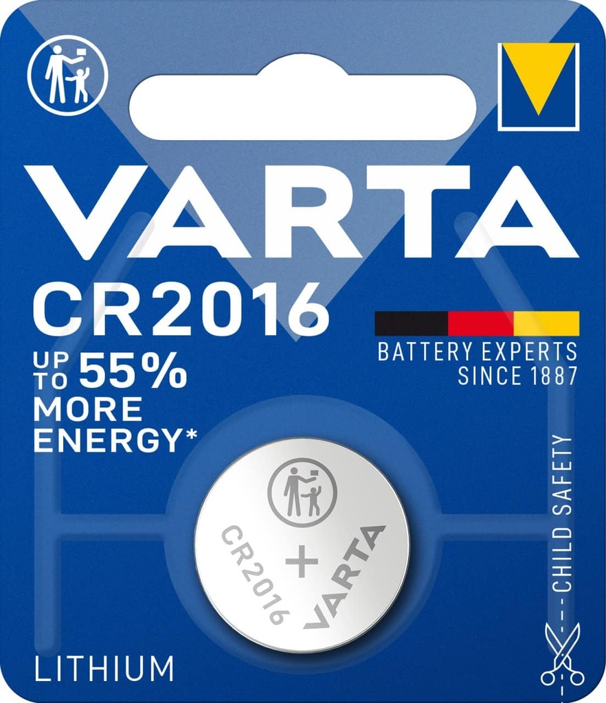 Varta CR2016 Lithium Coin Battery – 3V Long-Lasting Power Cell for Watches, Car Keys & Electronic Devices