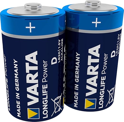 Varta Long Life Power 2D Alkaline Batteries - 1.5 Volt