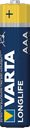 Varta Longlife AAA Alkaline Batteries – Model 4103 – Pack of 2 (1.5V Each)