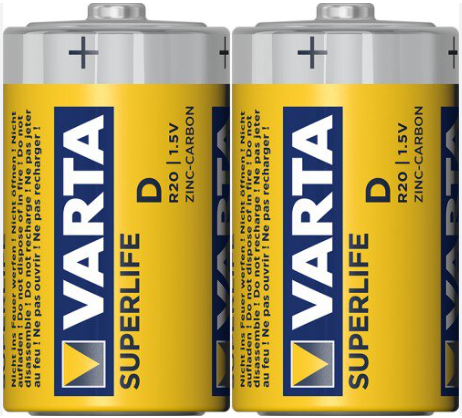 Varta SuperLife D Size 1.5V Zinc-Carbon Battery – Long-Lasting Heavy-Duty Power for Radios, Flashlights & Clocks