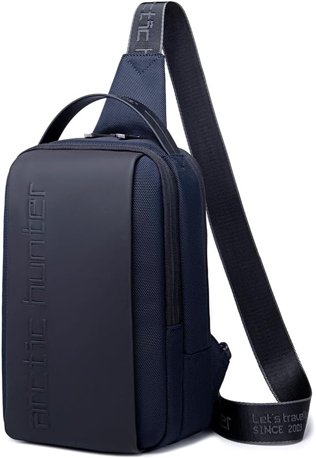 Arctic Hunter XB00693 TMS Chest Sling Bag – Waterproof Anti-Theft Crossbody Travel Bag with USB Charging Port – Gray
