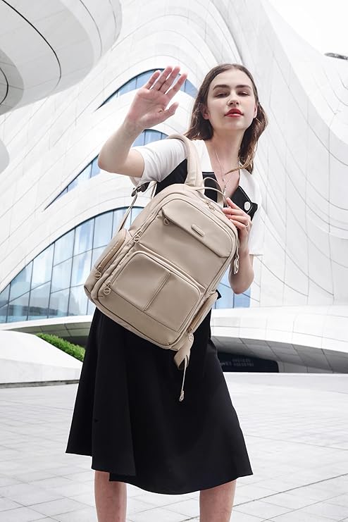 Chantria Laptop Backpack 15.6 Inches Waterproof Khaki