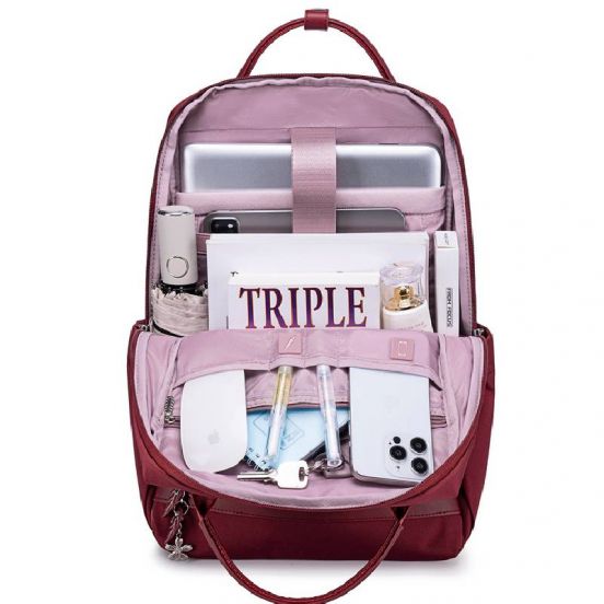 Chantria Laptop Backpack, 12 Inches, Waterproof BURGUNDY CB-00648
