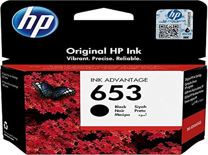 HP 653 Black Original Ink Advantage Cartridge (3YM75AE) – For HP DeskJet
