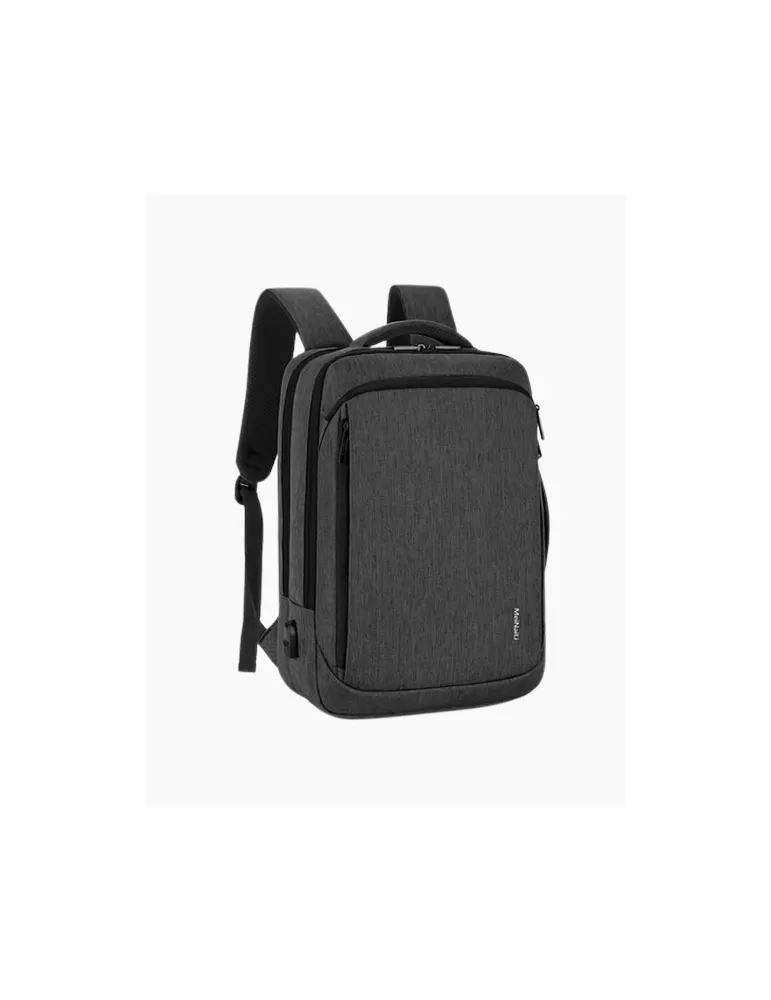 023 Nylon Laptop Backpack – 15.6" Water-Resistant Travel and Business Bag with USB Charging Port and Multiple Compartments – Black