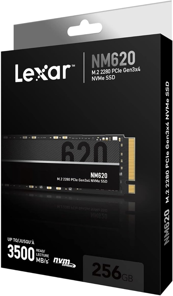 Lexar NM620 M.2 2280 NVMe SSD 256GB up to 3300MB/s read, 1300MB/s write