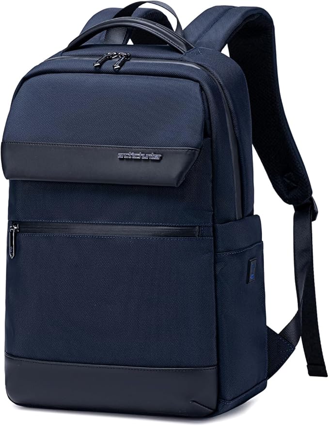 Arctic Hunter- B00671-Blue Slim Backpack for Men 16L Compact Office 15.6-inch Laptop Bag 2 Pockets L