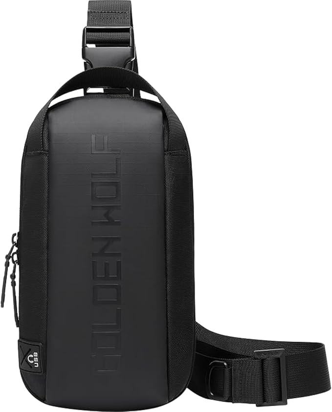 GOLDEN WOLF Crossbody Bag Chest Shoulder Messenger-Waterproof-for Men