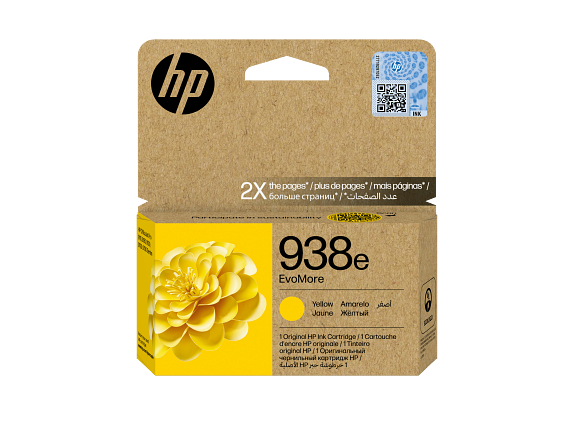 HP 938e Yellow Original Ink Cartridge – HP EvoMore Cartridge for HP OfficeJet Pro 8120/8130 Series Printers