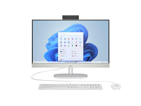 HP All-in-One 24 13G AIO Desktop – Intel Core i7, 16GB RAM, 512GB SSD, 24-Inch Full HD Touch Display (White) – Model A02KVEA