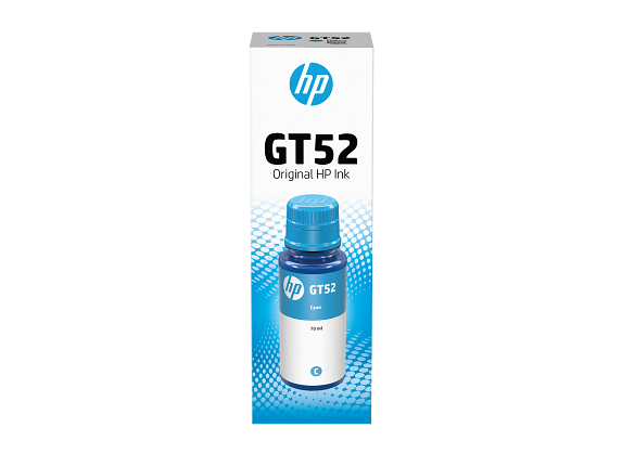 HP GT52 Cyan Original Ink Bottle – Genuine HP Ink for HP Smart Tank and Ink Tank Series Printers