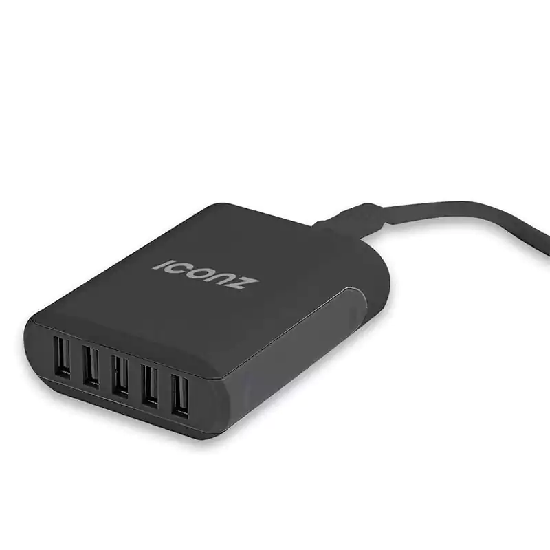 Iconz Charging Station, 5 Usb Ports, 1.5M Cable - Black