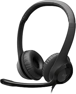 Logitech H390 USB Computer Headset with Enhanced Digital Audio and Inline Controls - Black