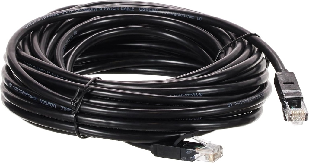 UGREEN  20164  NW102 Cat 6 U/UTP Lan Cable 10m (Black) .