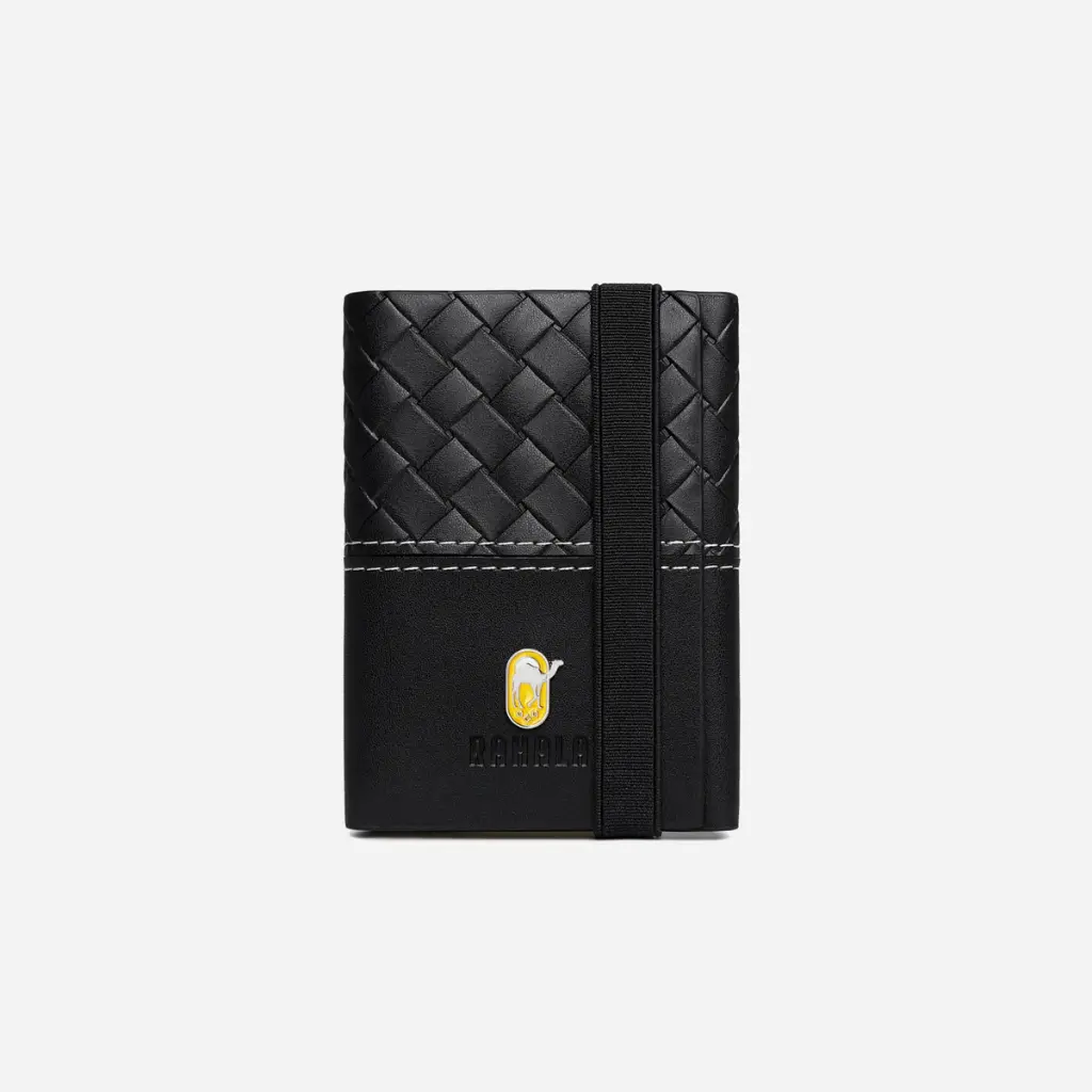 Rahala RA102 Men's Woven Leather Trifold Wallet 
