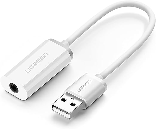UGREEN US206 USB-A Male to 3.5mm AUX Audio Cable – External Sound Card Adapter for PC, Laptop & Car Stereo