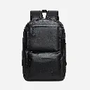 RAHALA GLD-1811-112 15.6-Inch Multi-Pockets Leather Unisex Backpack Bag, BLACK