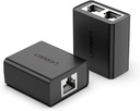 UGREEN RJ45 Splitter Adapter 2-Pack (Black) – Model 50923 – Ethernet LAN Network Cable Extender for Cat5/Cat6