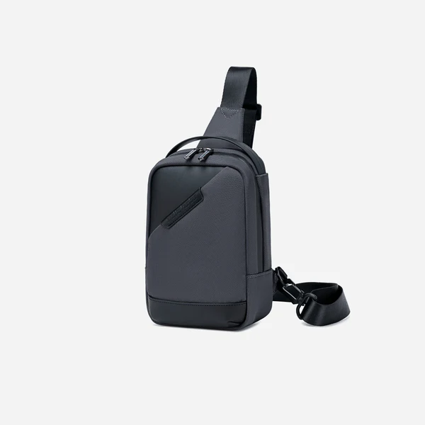 Arctic Hunter XB00693 TMS Chest Sling Bag – Waterproof Anti-Theft Crossbody Travel Bag with USB Charging Port – Gray