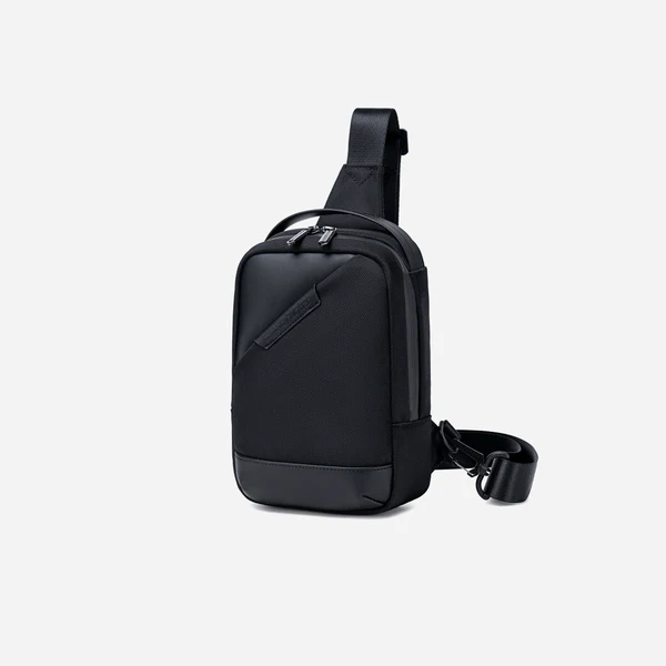 Arctic Hunter XB00693 TMS Chest Sling Bag – Waterproof Anti-Theft Crossbody Travel Bag with USB Charging Port – Black (XB00693-BLK)