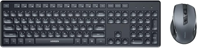 UGREEN MK006 Wireless Keyboard & Mouse -Black - 45248EG