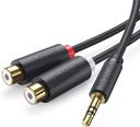 UGREEN AV109  10547  3.5mm Male to 2RCA Female Cable 25cm (Gray