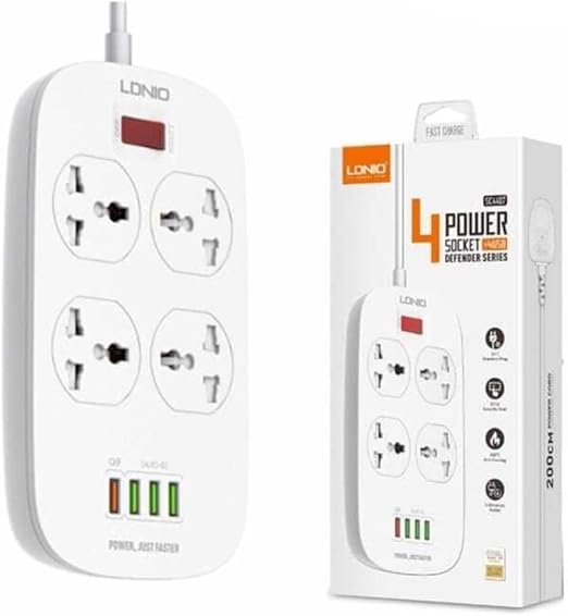 LDNIO 4 POWER SOCKET+4USB-SC4407