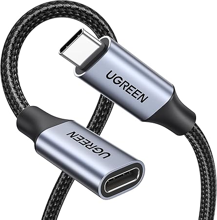 UGREEN  30205   USB-C Male to USB-C Female Gen Alu Case Braided Extension Cable 1m (Dark gray)