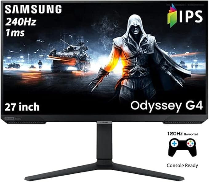 Samsung 27 inch FHD monitor with IPS panel, 240Hz refresh rate and 1ms GTG response time