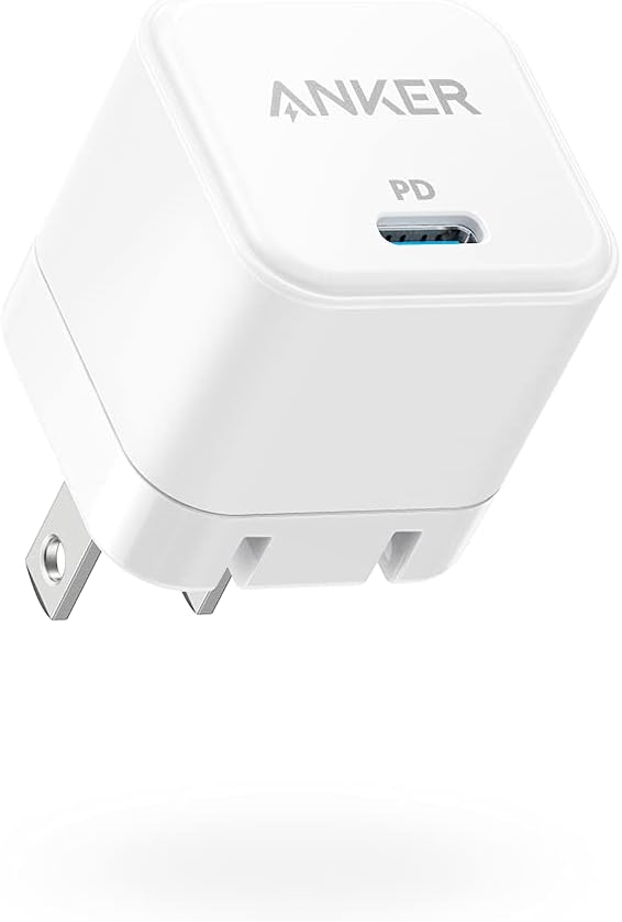 Anker PowerPort III 20W Cube Charger (A2149L23) – USB-C Fast Charger with Foldable Plug for iPhone 14/13 Series, Galaxy, Pixel, and iPad – Compact Design, Cable Not Included