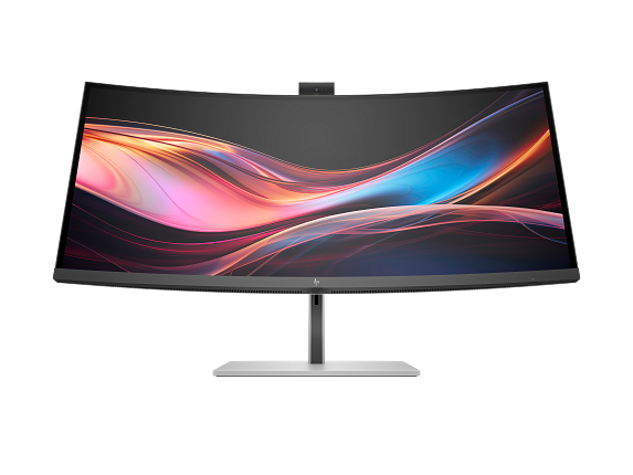 HP Series 7 Pro 34-inch WQHD Curved Conferencing Monitor with Built-in Webcam & Speakers