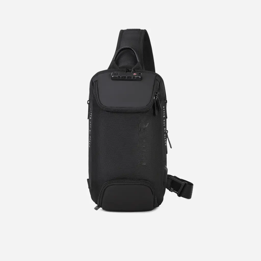 RAHALA Sling Bag for Men with Lock & USB Port – Water-Resistant Crossbody Bag Anti-Theft Travel Shoulder Bag